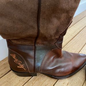Miss Sixty cowboy boots. Leather & Fabric. Size 37. US 7.
